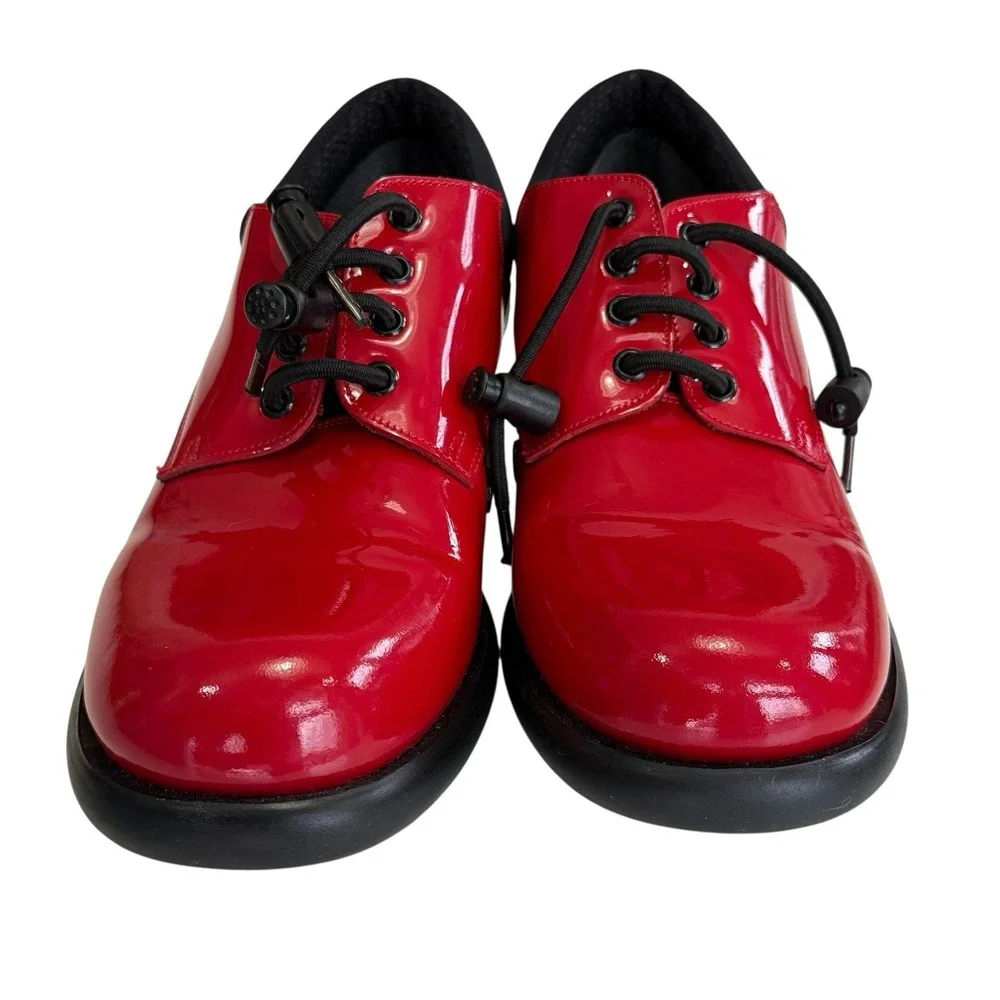 Guess Red Patent Leather Chunky‎ Lug Sole Lace-Up Shoes Club Kid Y2K Women's 8